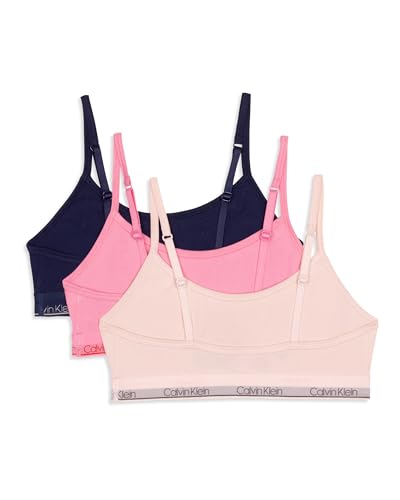 Calvin Klein Girls' Pullover Cropped Cotton Bralette 3-Pack2