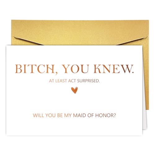 CTVSPC Hilarious Wedding Maid of Honor Card, Bridesmaid Proposal Card&Gift for Best Friend Her Bff...