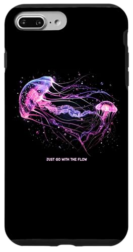 Awesome Cute UnderWater Fish Sea Just Go With Flow JellyFish �X�}�z�P�[�X iPhone 7 Plus/8 Plus �p