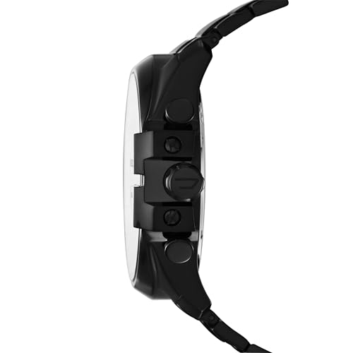 Diesel Stainless Steel Chronograph Men Mega Chief Analog Watch - Dz4283 (Black Dial Black Colored Strap), Black Band - Image 2