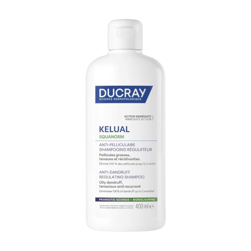 DUCRAY Kelual Squanorm - Champú Regulador Anticaspa - Caspa Grasa - 400 ml