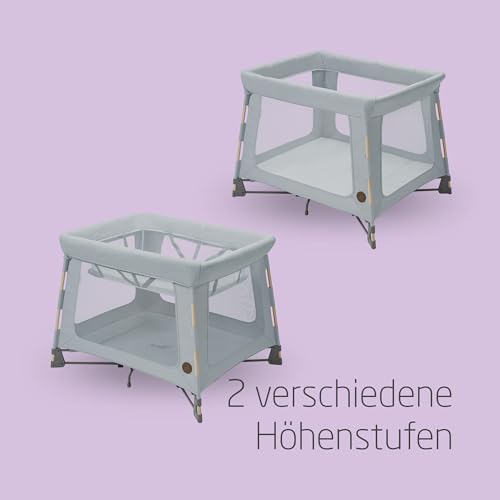 Maxi-Cosi Swift 3-in-1 Reisebett Baby, Babywiege, 0–3,5 Jahre, bis zu 15 kg, Reisebett höhenverstellbar, 2-in-1-Matratze, ultraleicht, in 1 Sekunde klappbar, Reisetasche, Eco Care, Beyond Grey – Bild 5