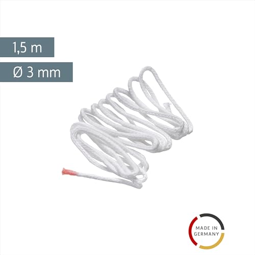 Mecha para vela redonda 3 mm x 1,5 m blanca miniatura 2