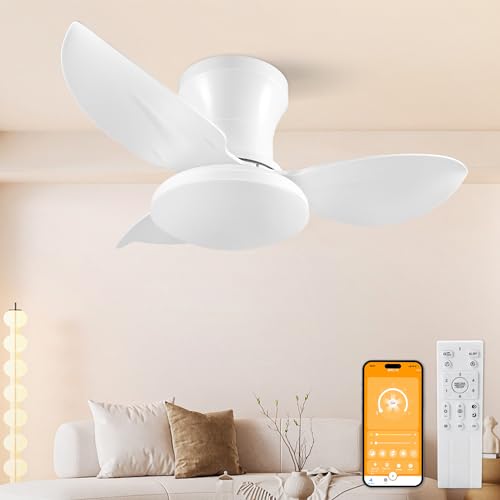 ATEEZ Ventilateur Plafond Avec Lumiere Et Telecommande LED Dimmable