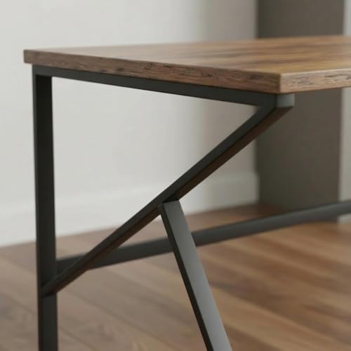 Image of Amazon Brand - Solimo Desktop Computer Table for Work & Study | Office Desk, Work Table, Gaming Table for PC (140 CM - Forest Dark, DIY Installation)