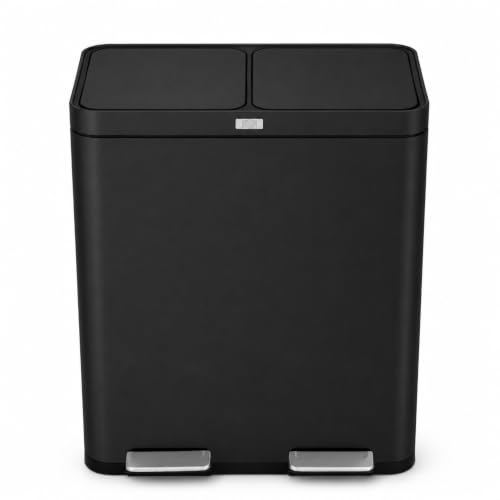 Image of Home Zone Living 16 Gallon Kitchen Trash Can with Dual Compartments