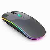 KIMSER Raton Inalambrico Recargable Bluetooth 2,4 GHz USB Modo Dual para Ordenador portátil comptabible con iOS, Android y Windows