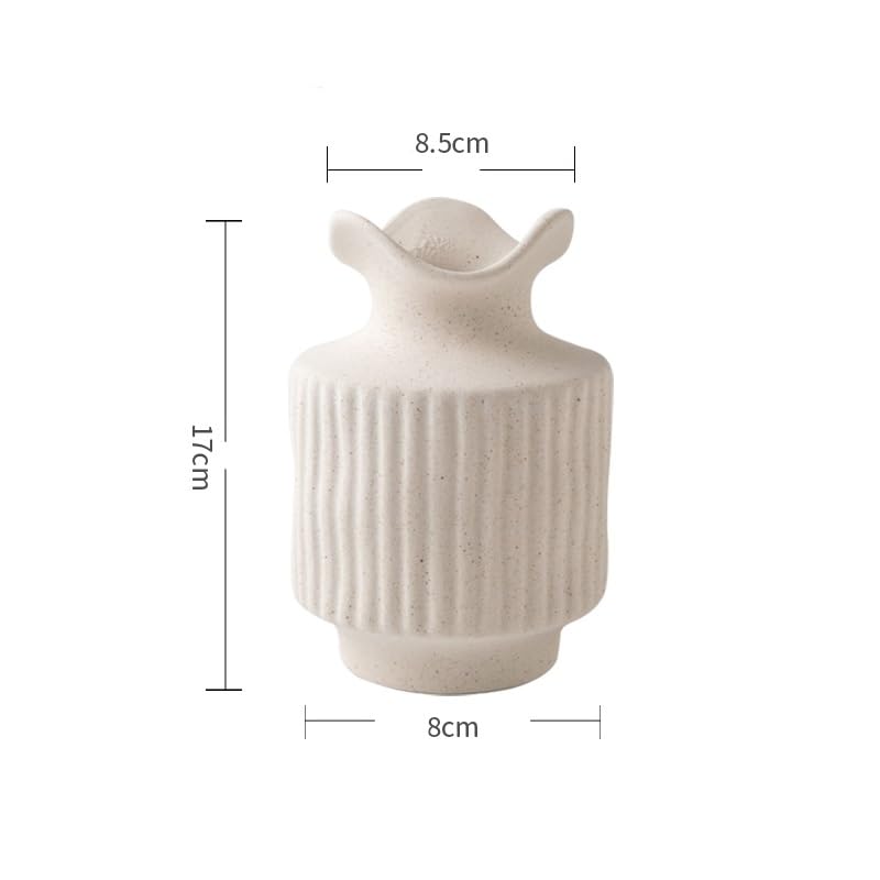 Vases Home Decor Wabi-sabi Style Unglazed Flower Vase Artistic Relief Ceramic Living Room Decoration Homestay Ornaments Jar Flower Vase(B) - Image 4