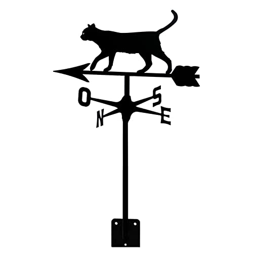 COMY Girouette en métal pour Jardin, girouette de Toit rétro girouette ​de Jardin de Chat, girouette de Chat rétro pour décoration extérieure, Cour, Jardin