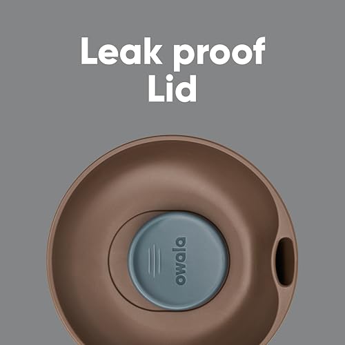 Image of Owala SmoothSip Slider Insulated Stainless Steel Coffee Tumbler, Reusable Iced Coffee Cup, Hot Coffee Travel Mug, BPA Free 20 oz, Cozy Cocoa