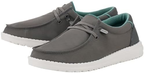 Hey Dude Women's Wendy Charcoal Size 8 | Women’s Shoes | Women’s Lace Up Loafers | Comfortable & Light-Weight | Image 1