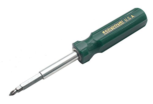 Image of Eazypower 87621 12-Pack Green 6-in-1 Molded Handle Screwdriver #1 /#2 Phillips, 4-5 /8-10 Slotted, 1 /4 and 5 /16-inch Nut Setters