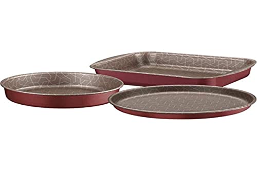 Jogo Assadeiras Alumínio 3pçs Vermelho Tramontina