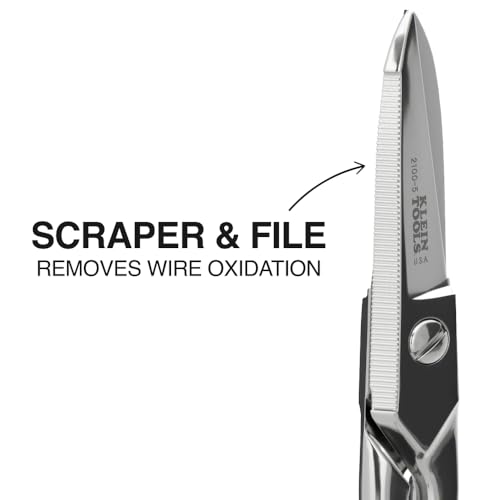 image for Klein Tools 2100-5 Electrician Scissors, Made in USA, 5.25-Inch Compac