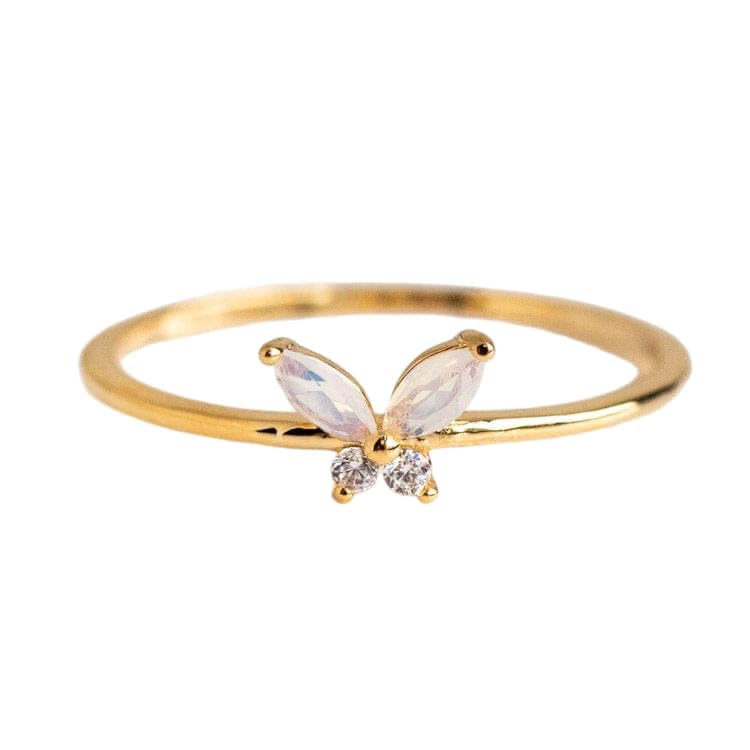 Butterfly Ring in Sterling Silver • Dainty Diamond Promise Ring • Minimalist Crystal Butterfly Jewelry • Butterfly Stacking Ring • Best Friend Gift