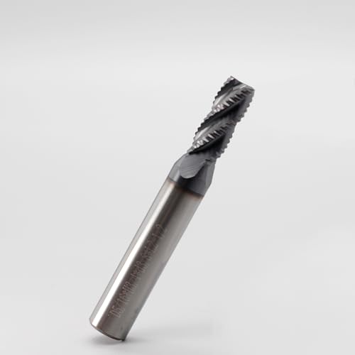 Image of Roughing End Mill JESTUOUS Carbide Square Nose 4 Flute Fine Tooth Bit 3 /8 inch Shank Dia. 3 /4 inch Flute Length for Milling Metal Steels,1 Piece