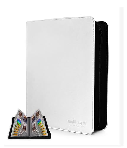 ARCHIVALPRO 4 Pocket Graded Card Binder - Holds 40 PSA/SGC/BGS Slabs Premium Archival Quality Display Album for Trading Card CollectorsWhite)