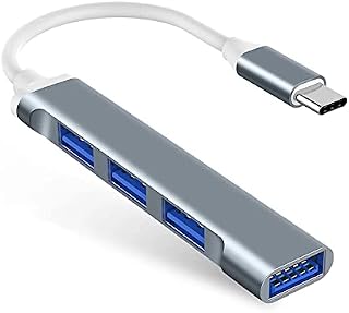 Hulier USB C Hub Multiport Adapter,USB 2.0 3.0 Hub 4 in 1 Type C 3.1 Splitter Adapter OTG Compatible with Windows10/8/7/vista/XP/MacBook/Pro/Air/MateBook/Notebook/Sumsang GalaxyBook/Phones, Grey