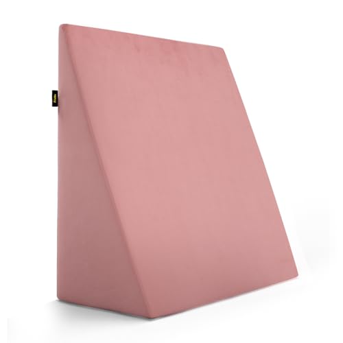 Image of Frido Wedge Plus Cushion for Sleeping & Acid Reflux Relief | Memory Foam Pillow | High Resillience Foam | Orthopedic Wedge Cushion for Leg Elevator | Pregnancy | GERD | Blush Pink- Pack of 1