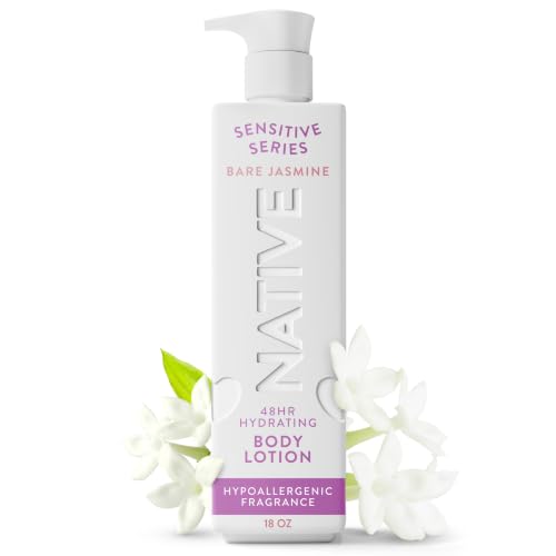 Native Sensitive Body Lotion, 48H Hydration for Soft Skin, Hypoallergenic Fragrance, Free from 81 Known Allergens, Naturally Derived Ceramides, Bare Jasmine Scent, 18 Fl Oz - image 1