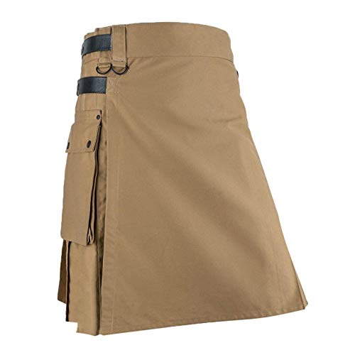 Pantalones Personalizables para Hombre Vintage Falda Escocesa gótica Kendo Bolsillo Faldas Ropa...
