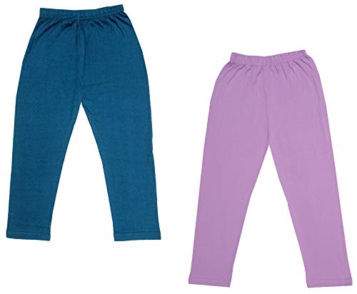 Image of IndiWeaves Girls Super Soft Cotton Solid Capri Pants (Purple, Blue, 14-16 Years) Pack of 2