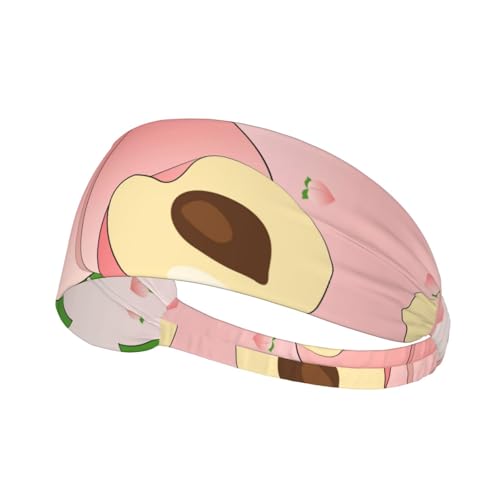 Cartoon Peach Sports Headband Highly Elastic Breathable Lightweight and Durable for Running Fitness Yoga Cycling - Main Image