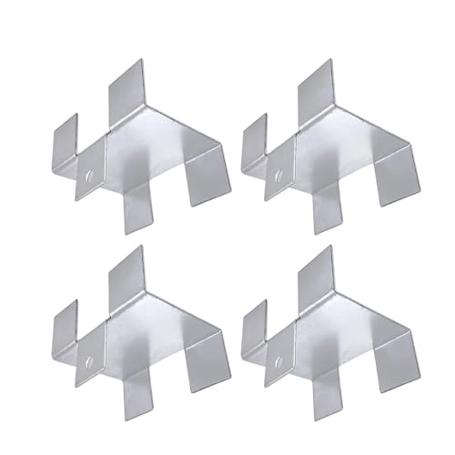 Soportes para terraza de metal antivibración | Kit de 4 clips de fijación para tablas