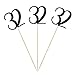 Black Glitter 32nd Birthday Centerpiece Sticks, 12-Pack Number 32 Table Topper Anniversary Party Decorations