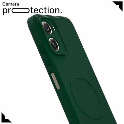Image of Pikkme Back Cover for Motorola Moto G06 Power Soft Matte Silicone Mag-Safe Design (Mag-Safe Not Support) Camera Protection | Slim Fit Bumper Cover (Green)