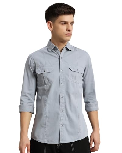 Image of Peppyzone Men's Regular Fit Cargo Shirt
