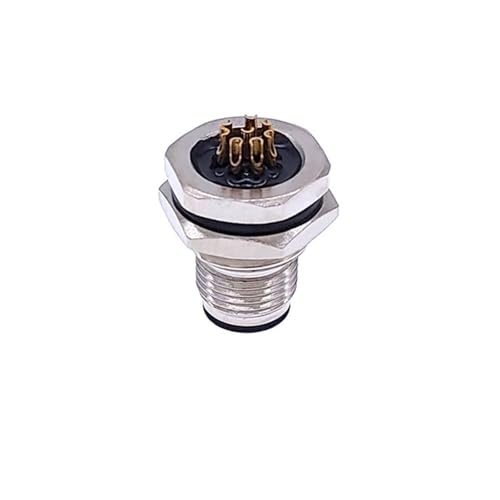 Conector de sensor macho 8pin para fijar rosca M12 y M16 en panel de 16mm