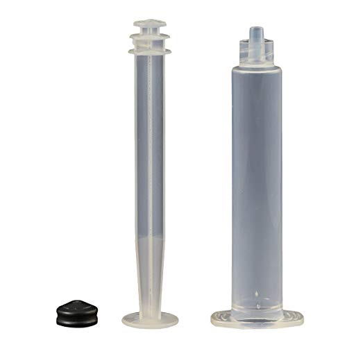 Jensen Global JGM5LL-20-SF 5 cc Manual Luer Lock Unassembled Syringes Standard Clear Silicone Free Box of 20 (Non-Sterile / Non-Medical)