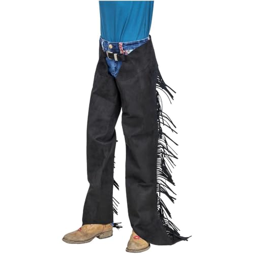Tough 1 Synthetic Suede Youth Western Show Chaps L Black