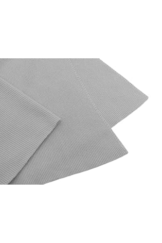 Image of Lilax Cotton Knit Receiving Blanket, Warm Cozy Swaddle Cuddle Stroller Crib Blanket for Newborns Infants & Toddlers 33.5 inch x 31.5 inch, Grey
