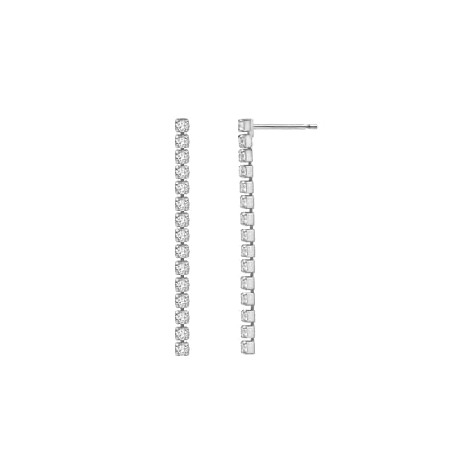 Amazon Essentials Rhodium Plated Brass Single Dangle Earrings