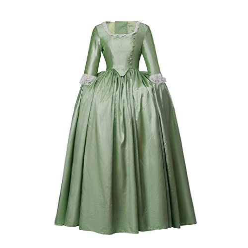 MyheroCos Womens Hamilton Elizabeth Schuyler Dress Gown Green-L