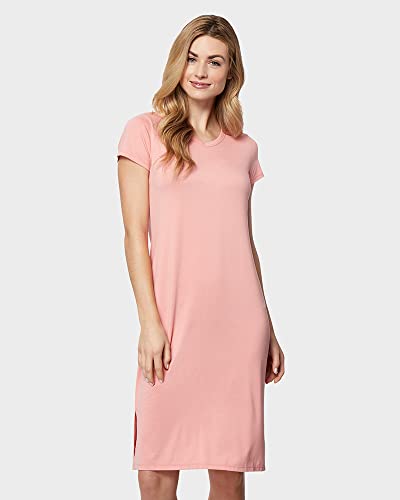Image of 32 DEGREEES Women's Cool T-Shirt Dress | Moisture Wicking | Ultra-Soft | Anti - Odor | Side Slits