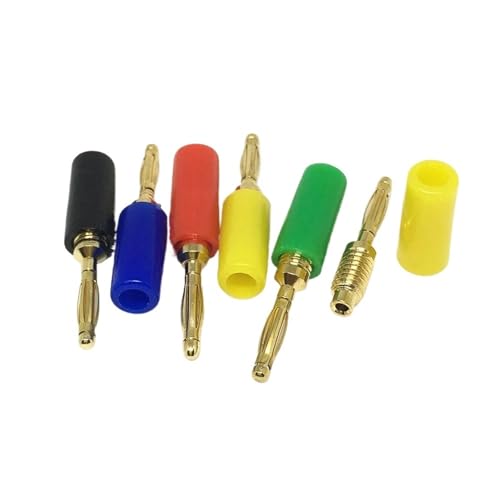 100 conectores banana macho 2mm en cobre con baño de oro miniatura 1