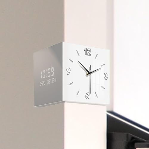 Horloge murale d'angle double face pour voir l'heure partout sans angle mort - 8