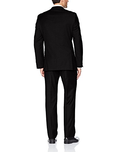 Adam Baker Men's Modern Fit 2-Piece Single Breasted Two Button Wool/Silk Blend Suit - Colors2
