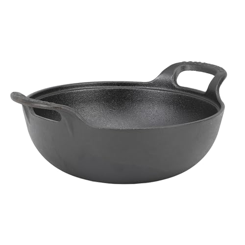 HEEPDD Schmorpfanne aus Gusseisen mit Holzdeckel, Robuste Bratpfanne, Unbeschichtete Tiefe Bratpfanne, Flacher für Stabile Küchenutensilien (25CM) 3 HEEPDD Schmorpfanne aus Gusseisen mit Holzdeckel, Robuste Bratpfanne, Unbeschichtete Tiefe Bratpfanne, Flacher für Stabile Küchenutensilien (25CM)