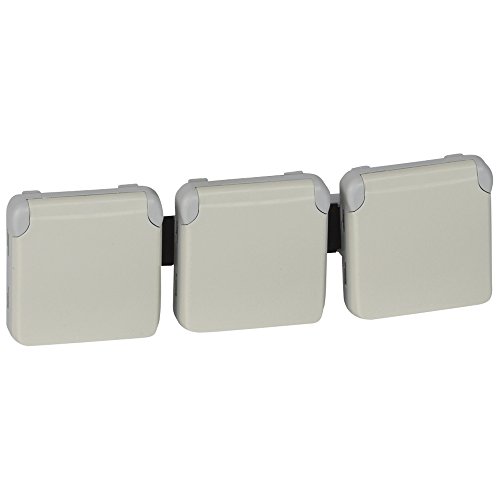 Triple prise de courant Legrand Plexo blanche horizontale étanche IP55