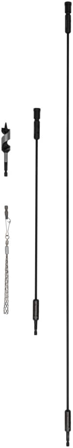 921 Quick Change D'VersiBIT 4-Piece Flexible Drill Extension Kit with 18" and 36" Extension Bits, 3/4" Stubby Auger Bit, and Pulling Grip, Hole Making Drill Extension Kit
