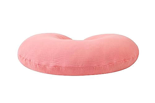 Image of Onacosht Muslin Nursing Pillow Cover Soft 100% Cotton Feeding Pillow Slipcover Fits Standard Infant Nursing Pillow for Baby Girl, Pink