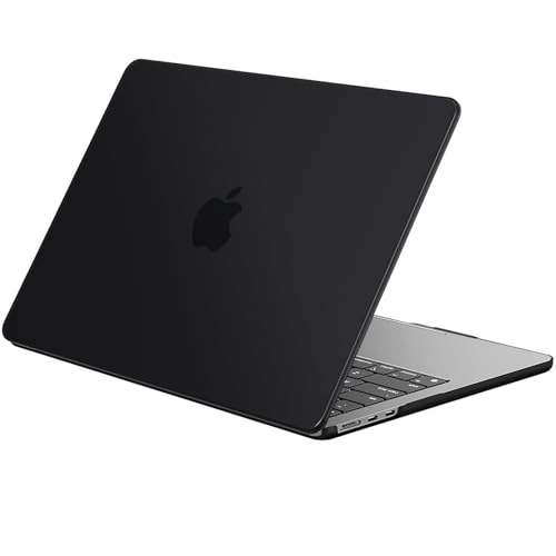 Image of EooCoo Case Compatible with MacBook Air 13 inch M5 2026-2022 M4 M3 M2 A3449 A3240 A3113 A2681, Sleek Hard Shell Scratch Resistant Protective Cover for Mac Air 13.6 inch, Matte Black