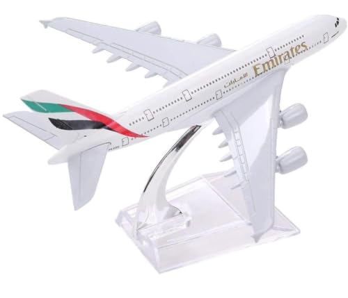 Image of Diecast Aeroplane Scale Model - Airplane Miniature Model Only for Display, Size -16 Cm (A380-Emirates)