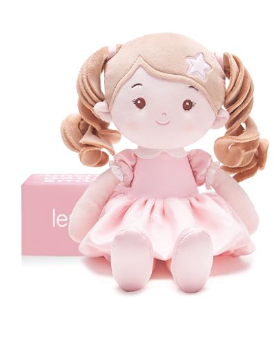 LeyaDoll Bambola morbida(12''), bambola bambina ideale come regalo bambino 1 anno, regalo di battesimo e Natale per bambina e neonati Daydream-Princess-Starlet-Light-Pink