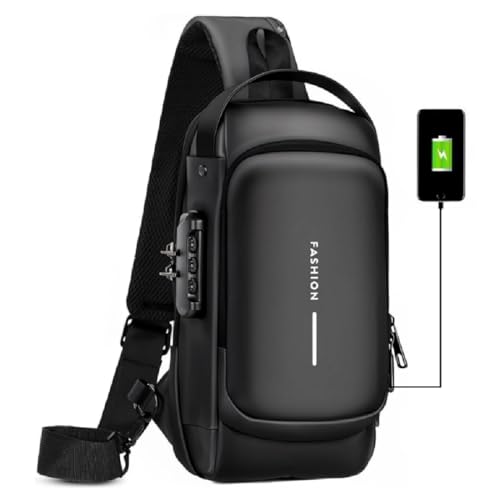 Image of Spiffy SMALL Size Waterproof Polyester Crossbody Sling Bag, Anti Theft Chest Backpack for Men & Women, College Bag, Shoulder Travel Bagpack for Outdoor Work, Hiking