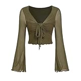 1. Notre Tie V Neck Mesh See Through Long Sleeve Fashion Top est parfait pour une soirée ou une occasion spéciale afin de vous démarquer.